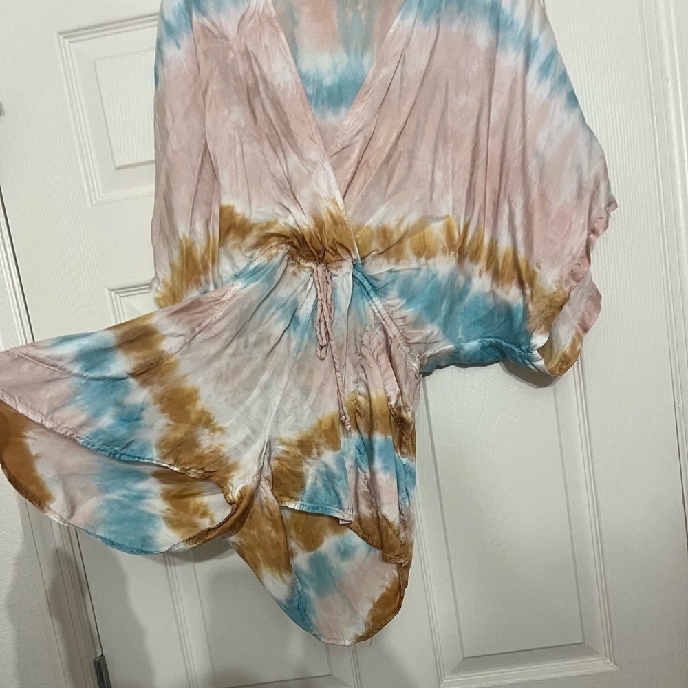 Young Fabulous & Broke Tie-Dye Top in Blue, Pink, and Brown - Picture 4 of 5